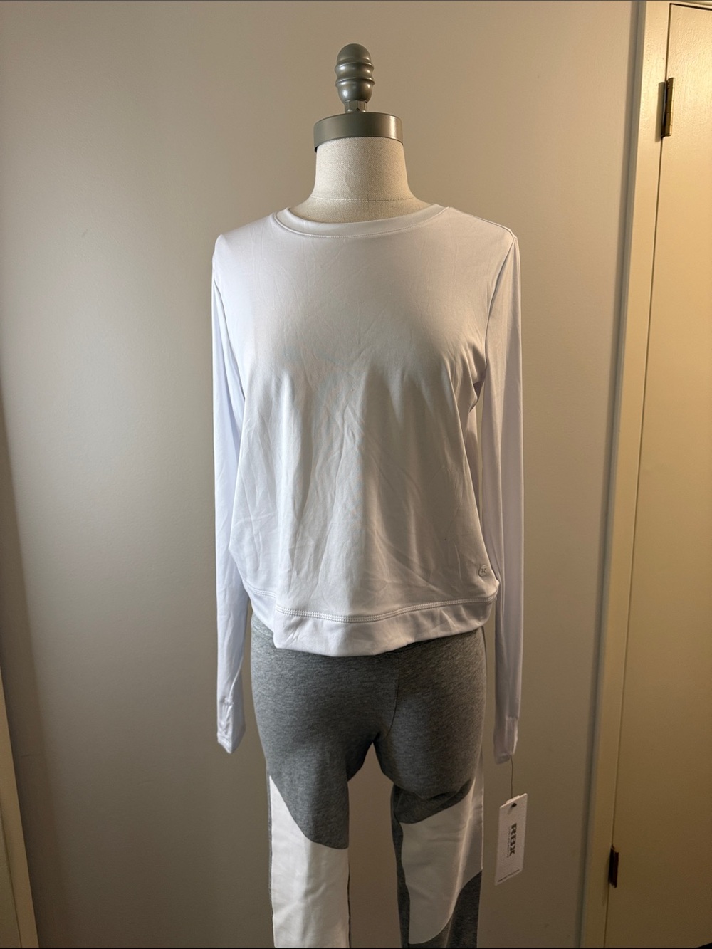RBX White Long-Sleeve Crewneck Training Top